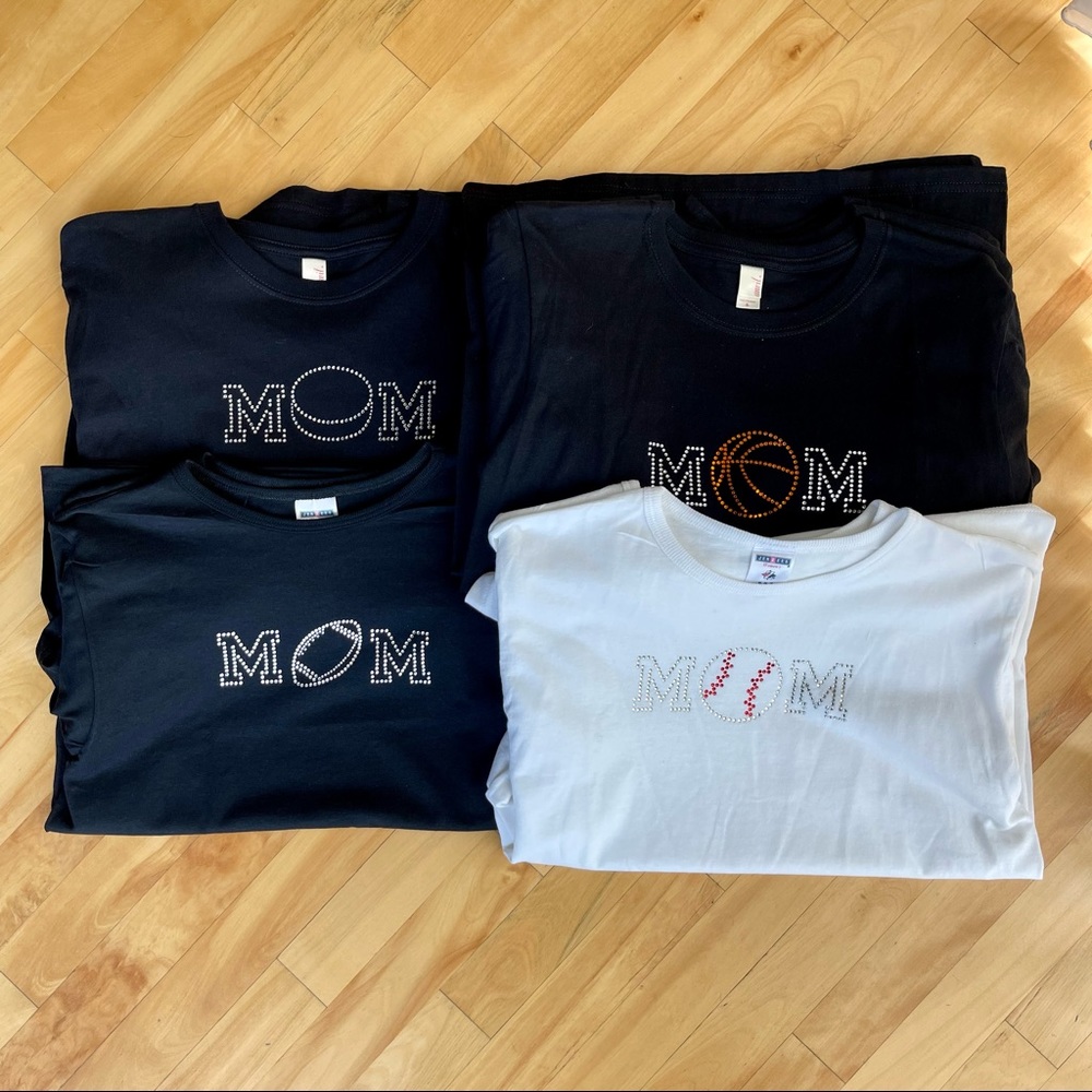 New Football Basketball Baseball Hockey Mom Women's T-shirt Bulk Lot Of 11 S,M,L